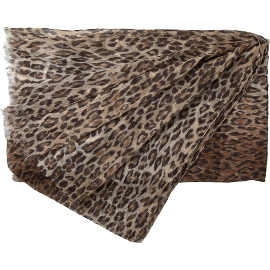 Dolce & Gabbana Elegant Silk Neck Wrap Scarf in Luxurious Brown Dolce & Gabbana