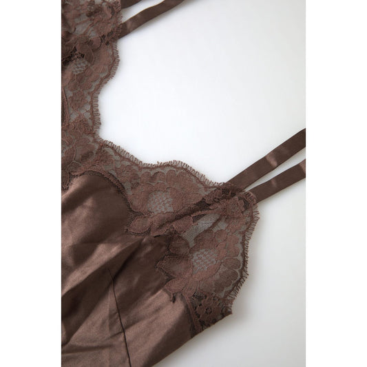 Dolce & Gabbana Silk Blend Camisole Top in Brown Dolce & Gabbana