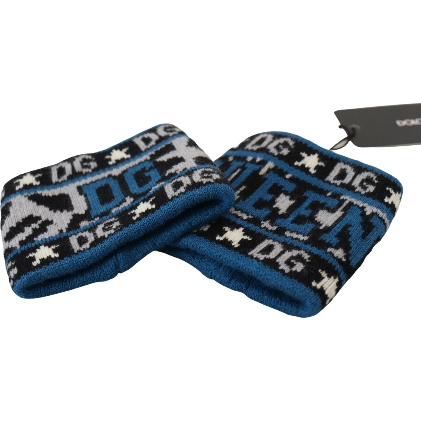 Dolce & Gabbana Exclusive Blue Cashmere-Wool Blend Wrist Wrap Dolce & Gabbana