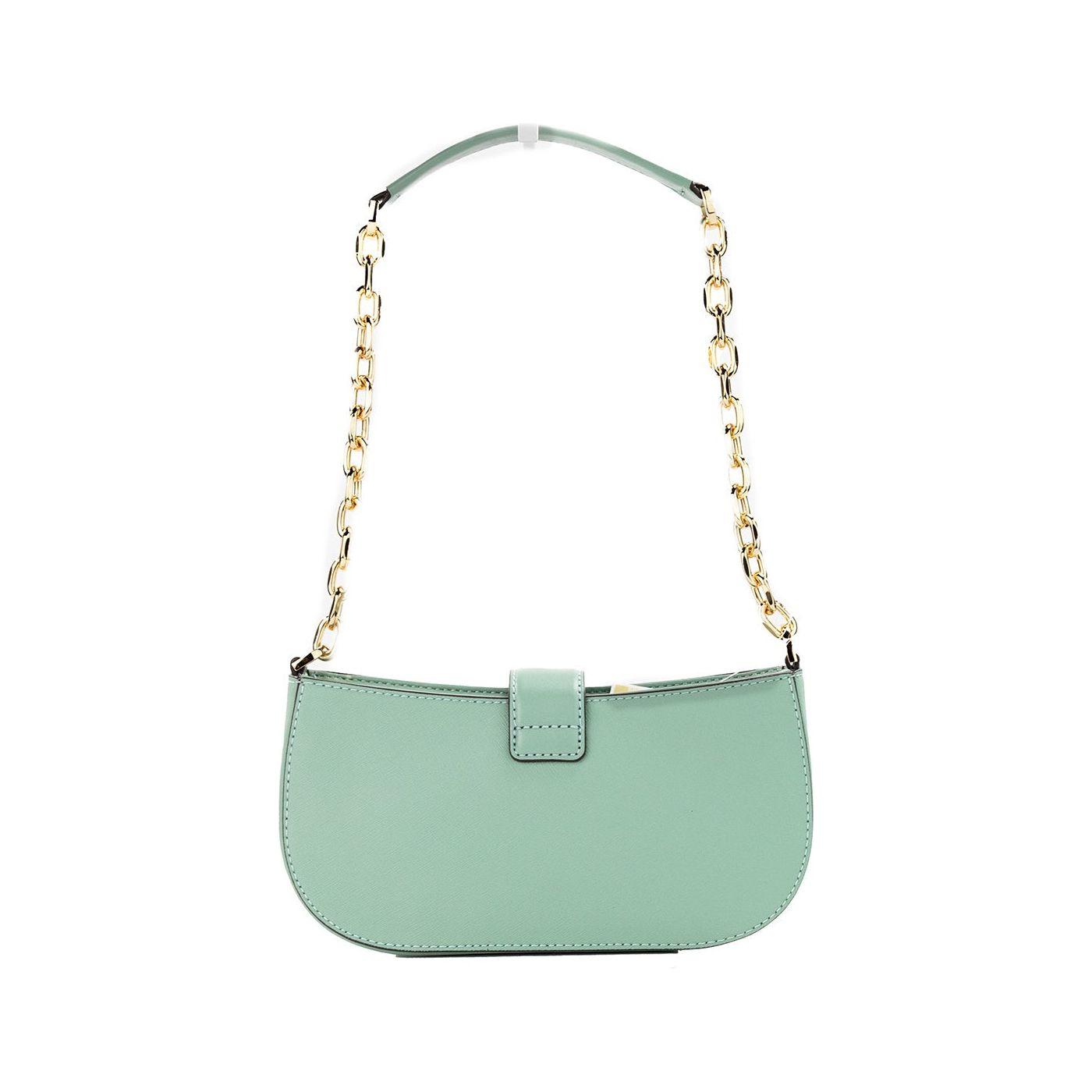 Michael Kors Carmen Small Sea Green Leather Pouchette Shoulder Crossbody Purse Michael Kors