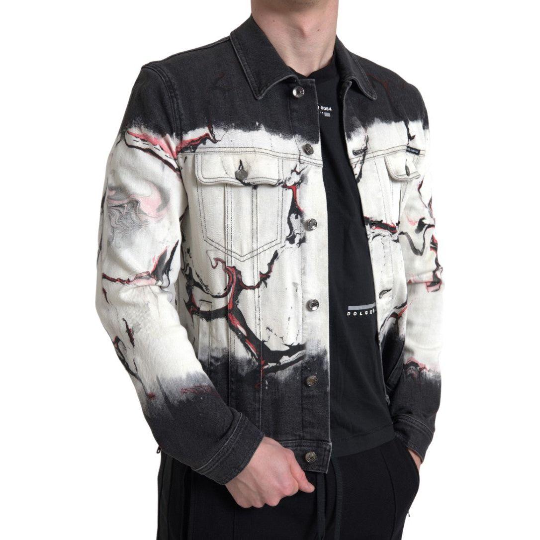 Dolce & Gabbana Multicolor Cotton Collared Denim Jacket