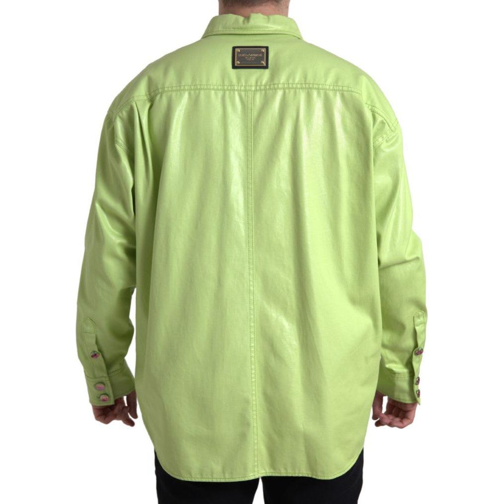 Dolce & Gabbana Elegant Light Green Cotton Button Down Shirt Dolce & Gabbana