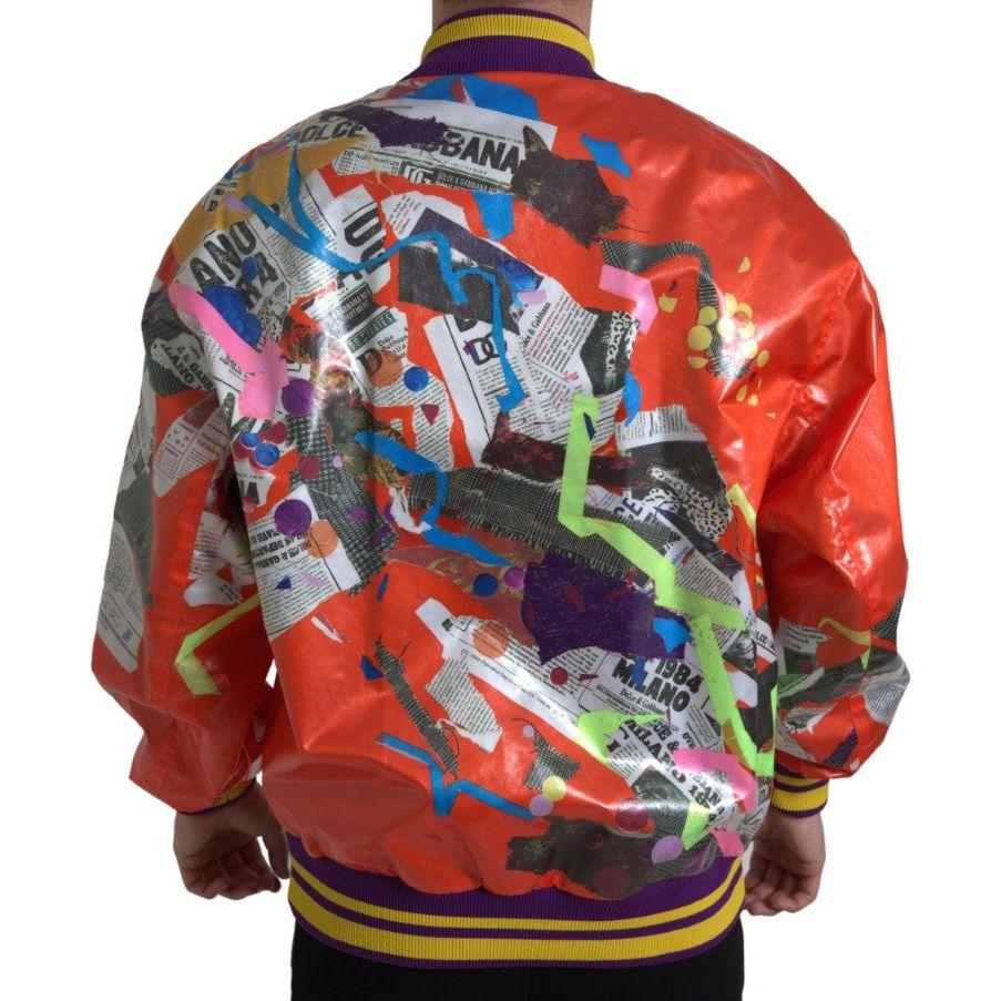 Dolce & Gabbana Orange Polyester Button Blouson Jacket 1728,67345645728,Bombers - Jackets & Coats - Clothing,Clothing,Dolce & Gabbana,IT44 | XS,IT46 | S,Jackets & Coats - Clothing,Jackets - Men - Clothing,Material: 100% Polyester,Men,Men - Clothing,New wi