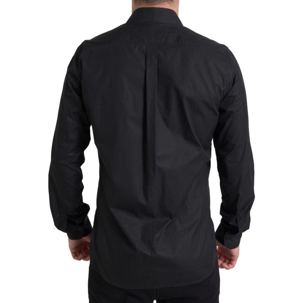 Dolce & Gabbana Elegant Black Gold Button Formal Shirt Dolce & Gabbana