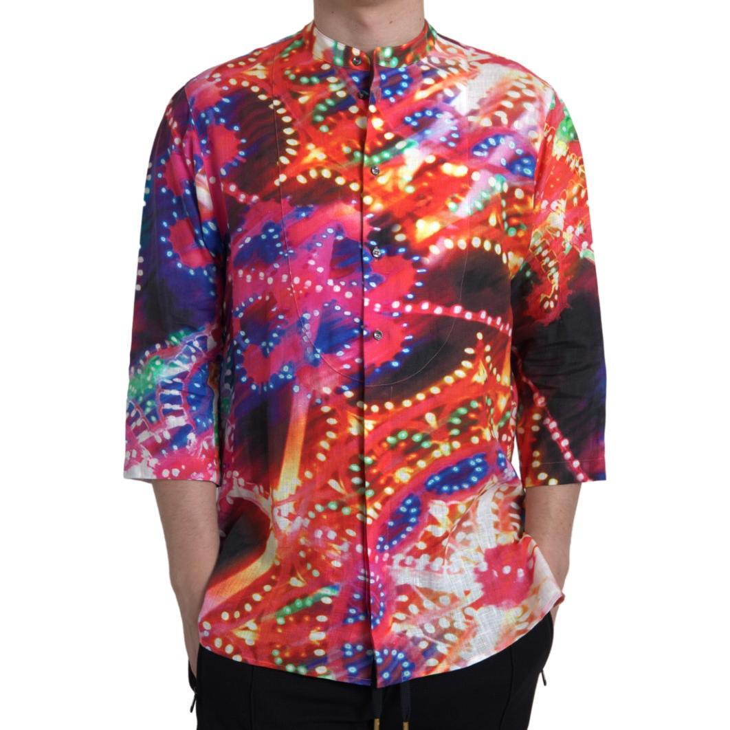 Dolce & Gabbana Stunning Multicolor Linen Casual Shirt Dolce & Gabbana