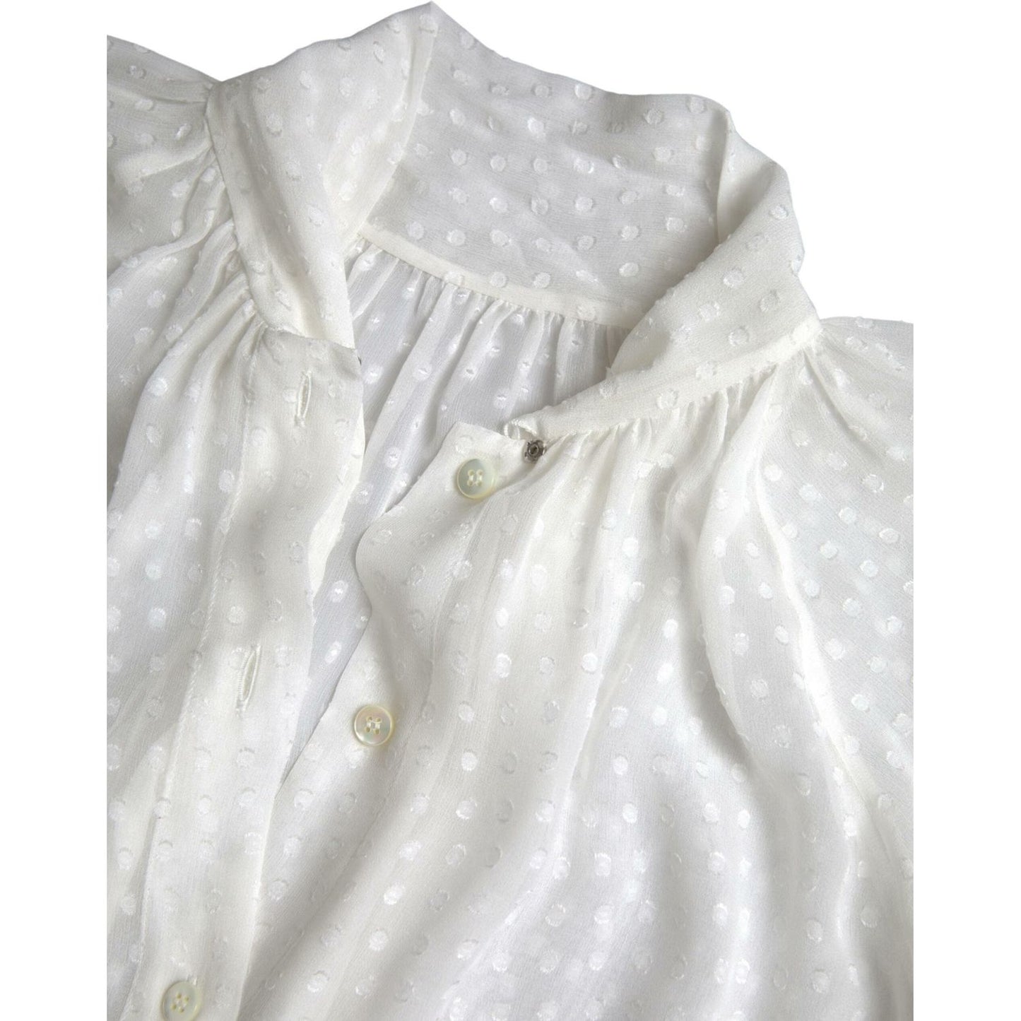 Dolce & Gabbana Elegant Sheer Silk Button-Up Blouse Dolce & Gabbana