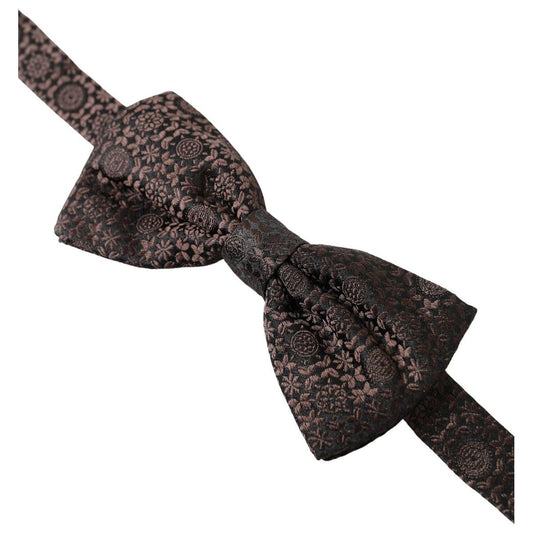 Dolce & Gabbana Elegant Silk Brown Bow Tie Dolce & Gabbana