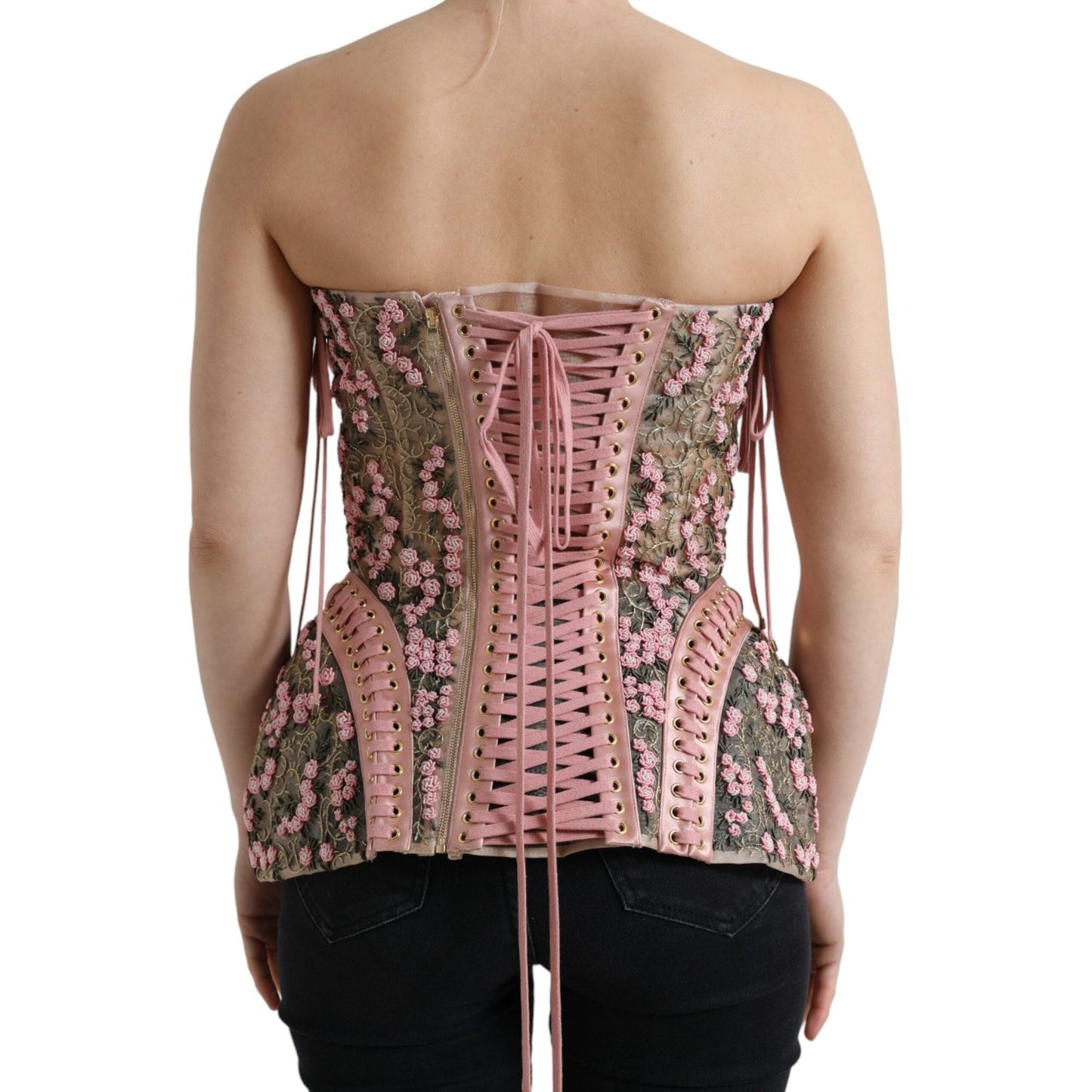 Dolce & Gabbana Silken Nylon Bustier Corset Top in Pink Dolce & Gabbana