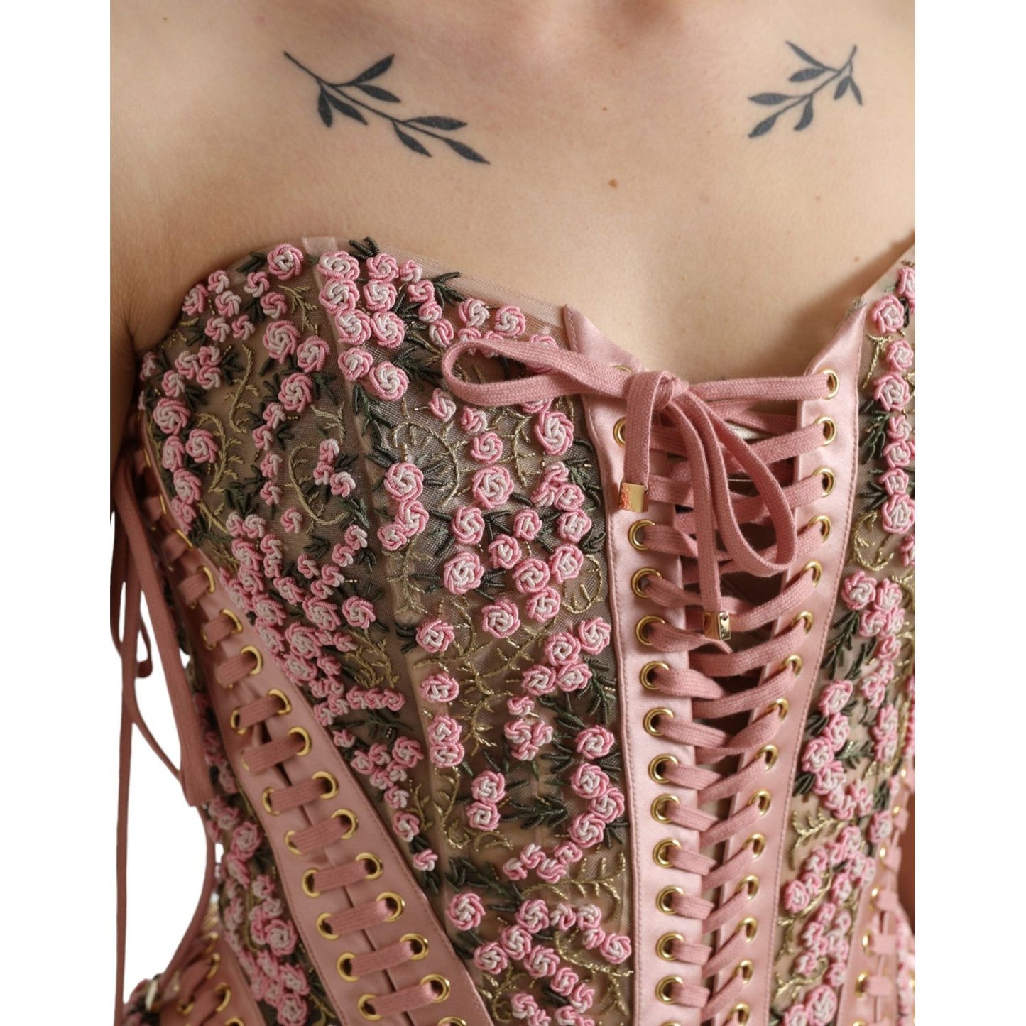 Dolce & Gabbana Silken Nylon Bustier Corset Top in Pink Dolce & Gabbana