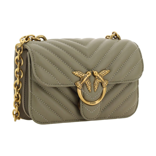 PINKO Chic Mini Love Bell Shoulder Bag in Noce Green PINKO