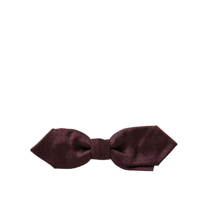 Dolce & Gabbana Red Bordeaux Silk Slim Adjustable Neck Papillon Bow Tie