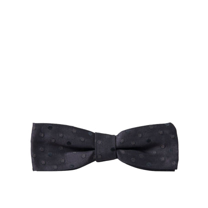 Dolce & Gabbana Blue Polka Dot Silk Adjustable Neck Men Papillon Bow Tie
