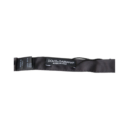 Dolce & Gabbana Dark Gray Silk Adjustable Neck Men Papillon Bow Tie