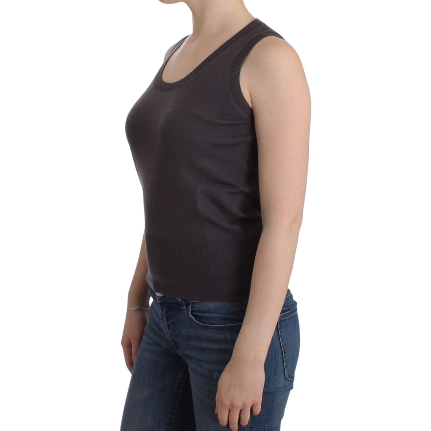 John Galliano Brown knit tank top