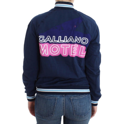 John Galliano Blue zip cotton cardigan