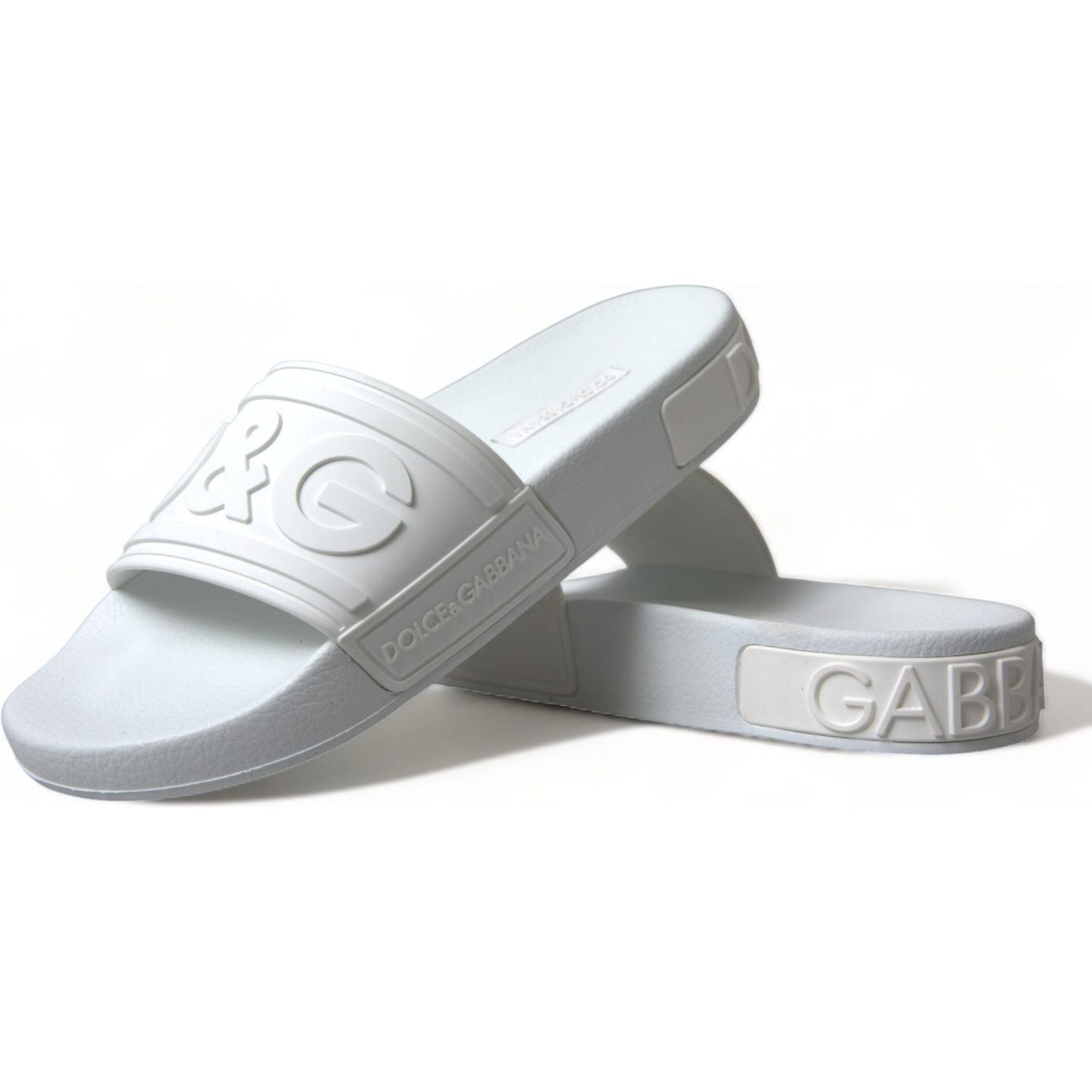 Dolce & Gabbana Elegant White Logo Slides Dolce & Gabbana