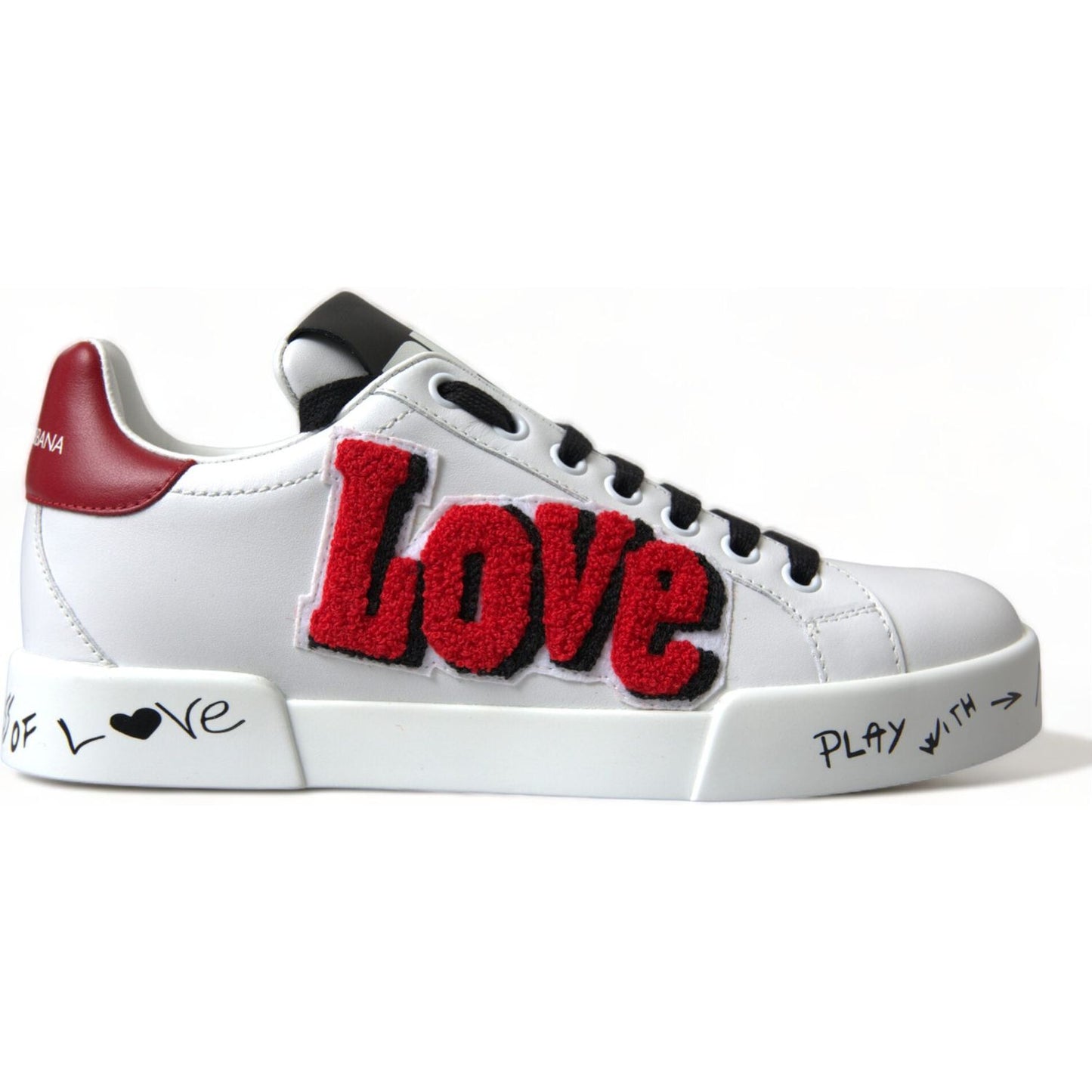 Dolce & Gabbana Chic White Portofino Leather Sneakers Dolce & Gabbana