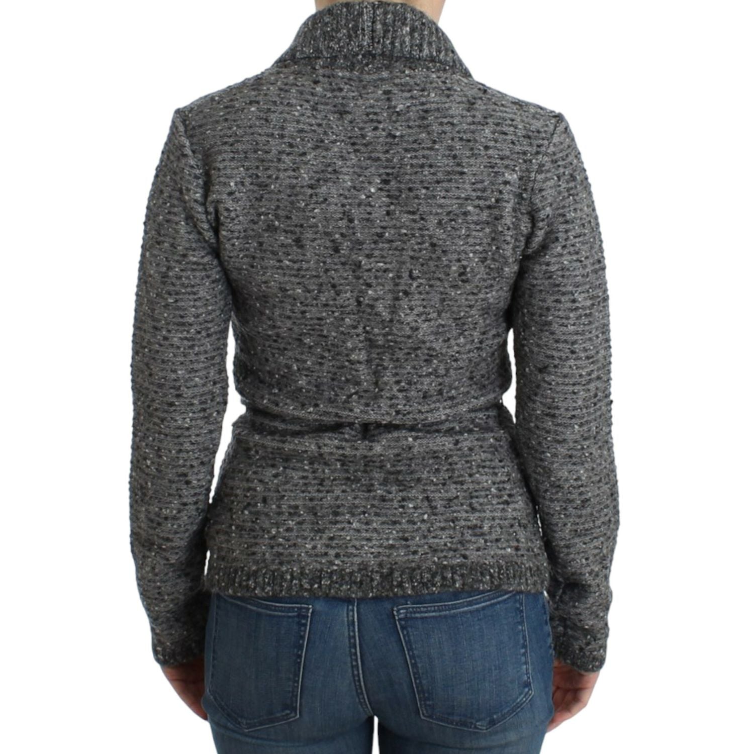 Cavalli Gray wool knitted cardigan
