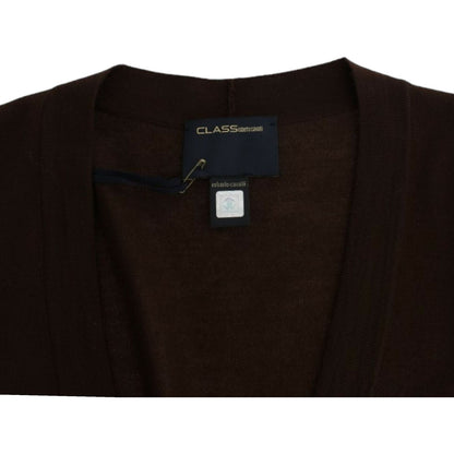 Cavalli Brown cropped wool cardigan