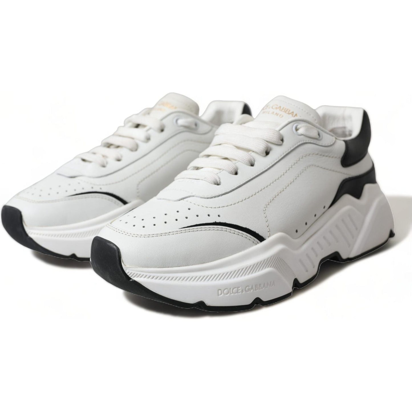 Dolce & Gabbana Chic Black & White Daymaster Leather Sneakers Dolce & Gabbana