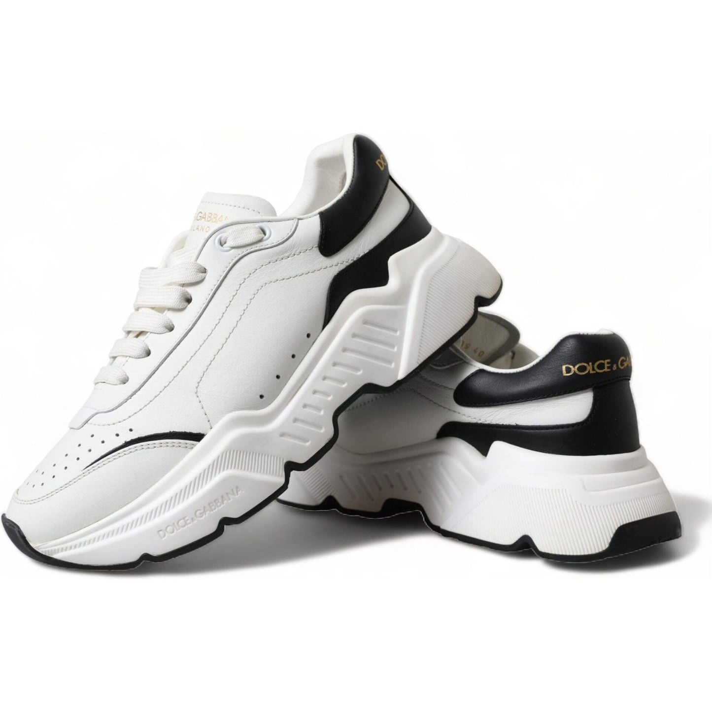 Dolce & Gabbana Chic Black & White Daymaster Leather Sneakers Dolce & Gabbana