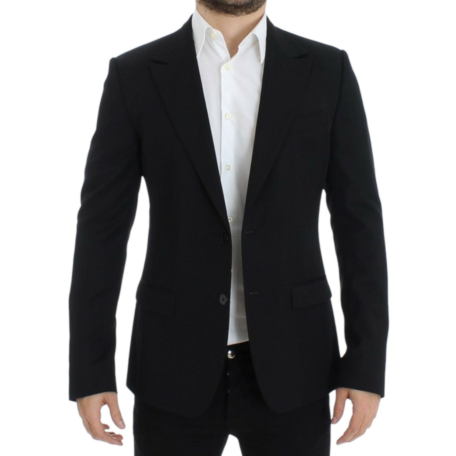 Dolce & Gabbana Black wool slim fit blazer