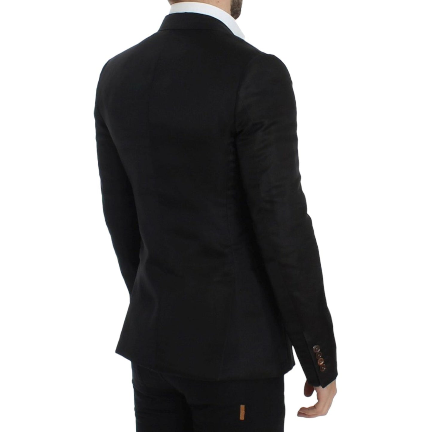 Dolce & Gabbana Elegant Black Silk Blend Two-Button Blazer Dolce & Gabbana