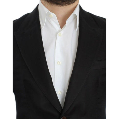 Dolce & Gabbana Black silk slim fit blazer
