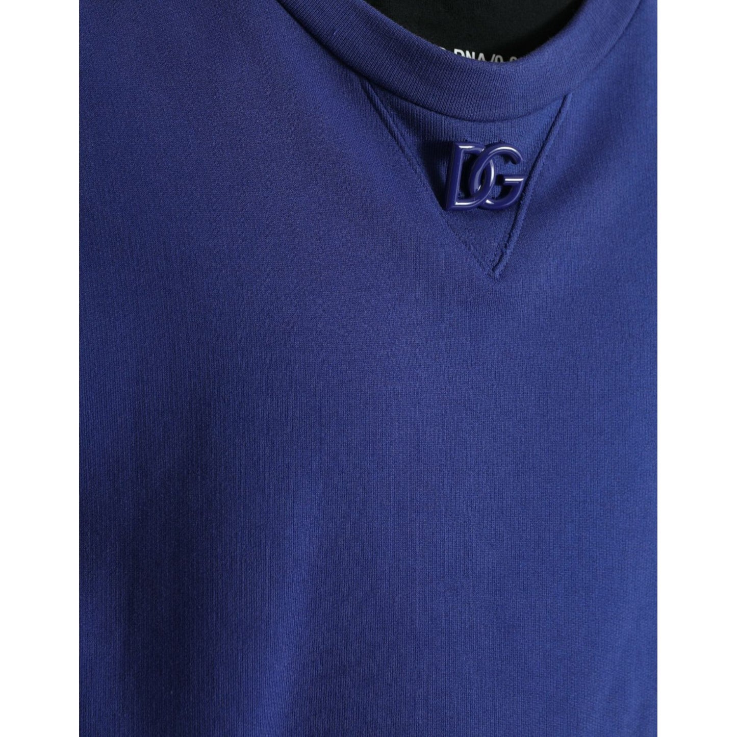 Dolce & Gabbana Royal Blue Cotton Crewneck Sweater Dolce & Gabbana