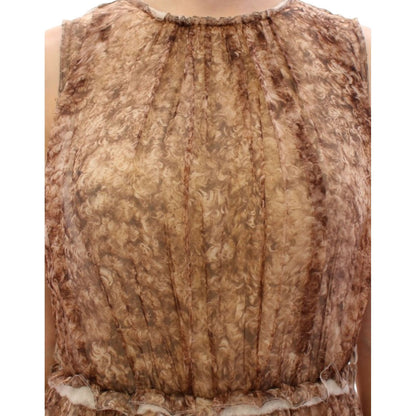 Dolce & Gabbana Brown sleeveless silk dress