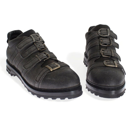 Dolce & Gabbana Gray Leather Ankle Strap Shoes Boots 1728,67345645728,71% Calfskin Leather,Ankle - Boots - Shoes,Boots - Men - Shoes,Boots - Shoes,Dolce & Gabbana,EU39.5/US6.5,Gray,Material: 29% Antilope skin,Men,Men - Shoes,New with tags,Shoes