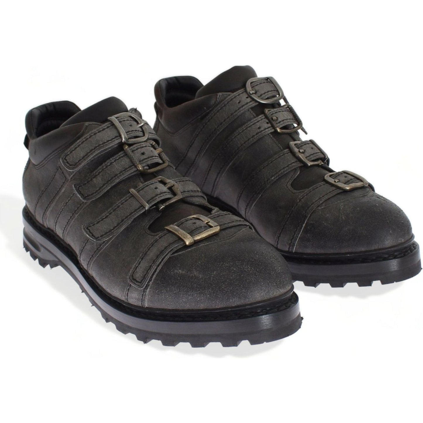 Dolce & Gabbana Gray Leather Ankle Strap Shoes Boots 1728,67345645728,71% Calfskin Leather,Ankle - Boots - Shoes,Boots - Men - Shoes,Boots - Shoes,Dolce & Gabbana,EU39.5/US6.5,Gray,Material: 29% Antilope skin,Men,Men - Shoes,New with tags,Shoes