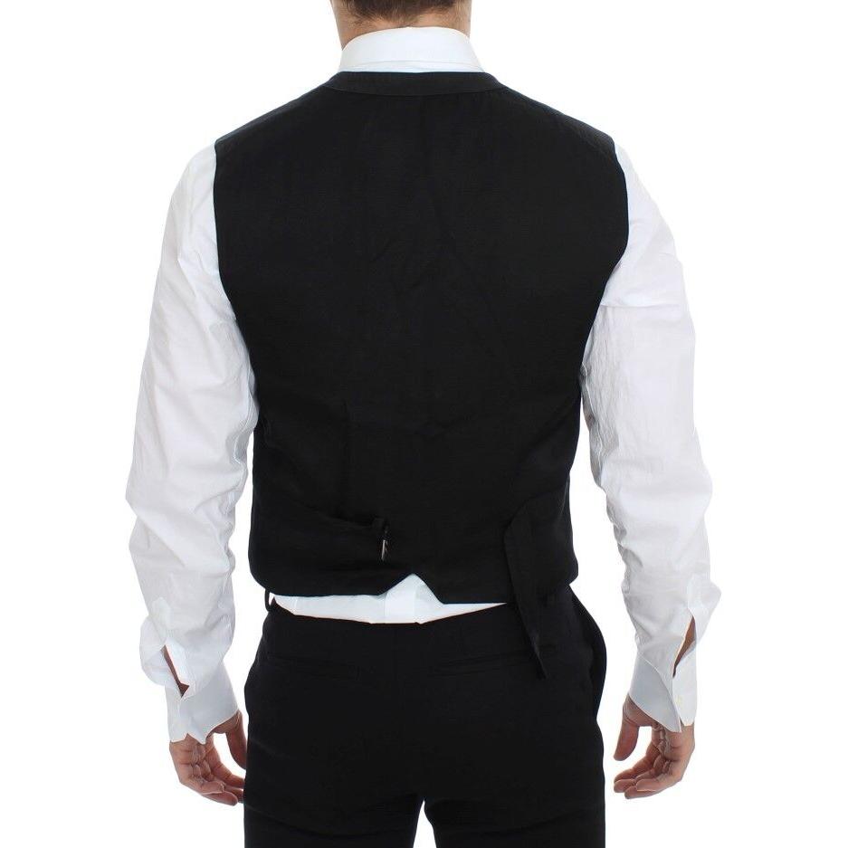 Dolce & Gabbana Black Cotton Blend Dress Vest Gilet