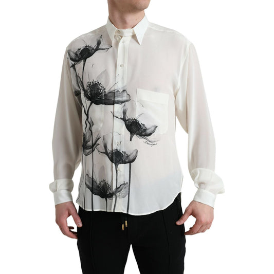 Dolce & Gabbana Elegant Floral Silk Dress Shirt Dolce & Gabbana