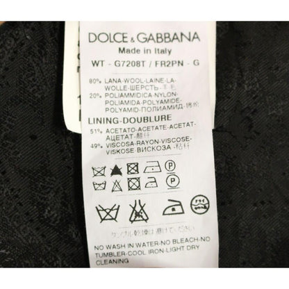 Dolce & Gabbana Black Striped Wool Logo Vest Gilet Weste