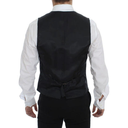 Dolce & Gabbana Gray Striped Wool Single Breasted Vest 1728,67345645728,Clothing,Dolce & Gabbana,Gray,IT48 | M,Material: 100% Wool,Men,Men - Clothing,New with tags,Suits & Blazers - Clothing,Vests - Men - Clothing,Waistcoats - Suits & Blazers - Clothing