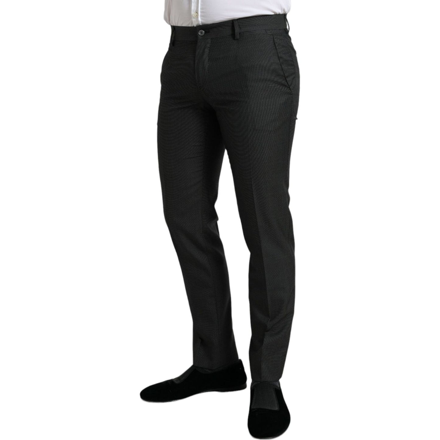 Dolce & Gabbana Elegant Dark Grey Skinny Dress Pants Dolce & Gabbana