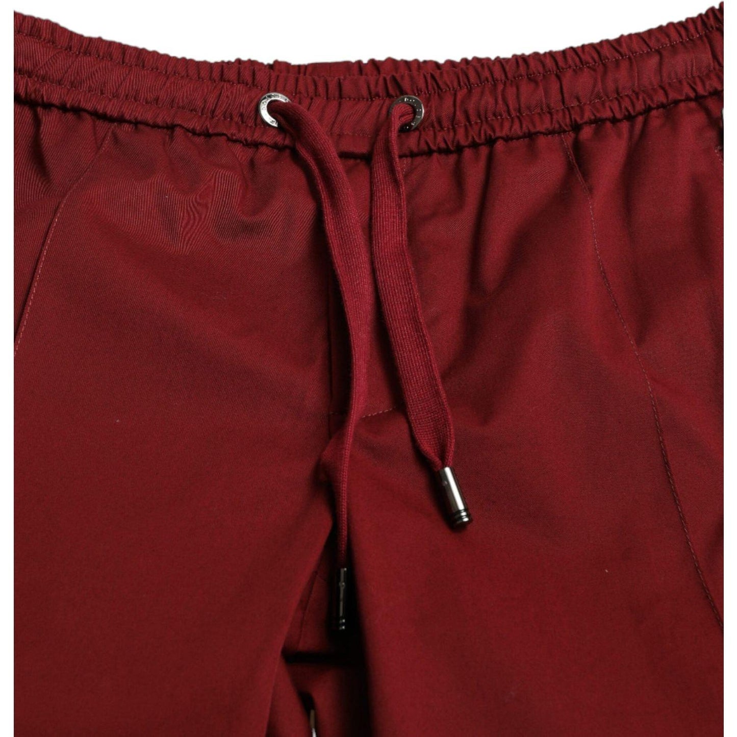 Dolce & Gabbana Maroon Cotton Stretch Jogger Pants Dolce & Gabbana