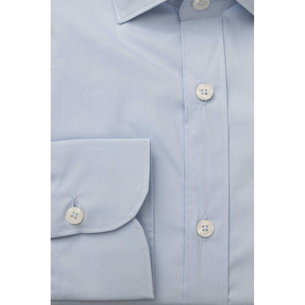 Bagutta Light Blue Cotton Men Shirt Bagutta