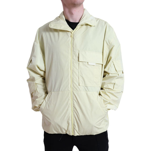 Elegant Yellow Windbreaker Jacket