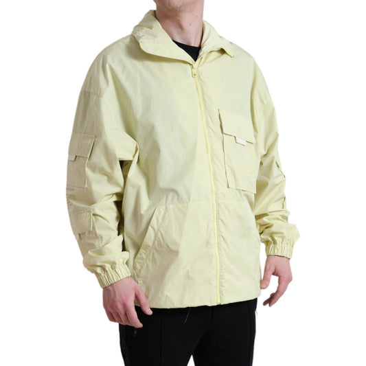 Elegant Yellow Windbreaker Jacket