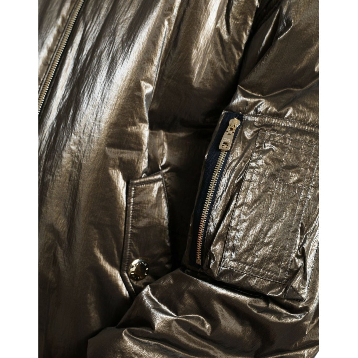 Dolce & Gabbana Bronze Nylon Full Zip Men Bomber Jacket 1728,67345645728,Bombers - Jackets & Coats - Clothing,Bronze,Clothing,Dolce & Gabbana,IT54 | XL,Jackets & Coats - Clothing,Jackets - Men - Clothing,Material: 100% Nylon,Men,Men - Clothing,New with ta