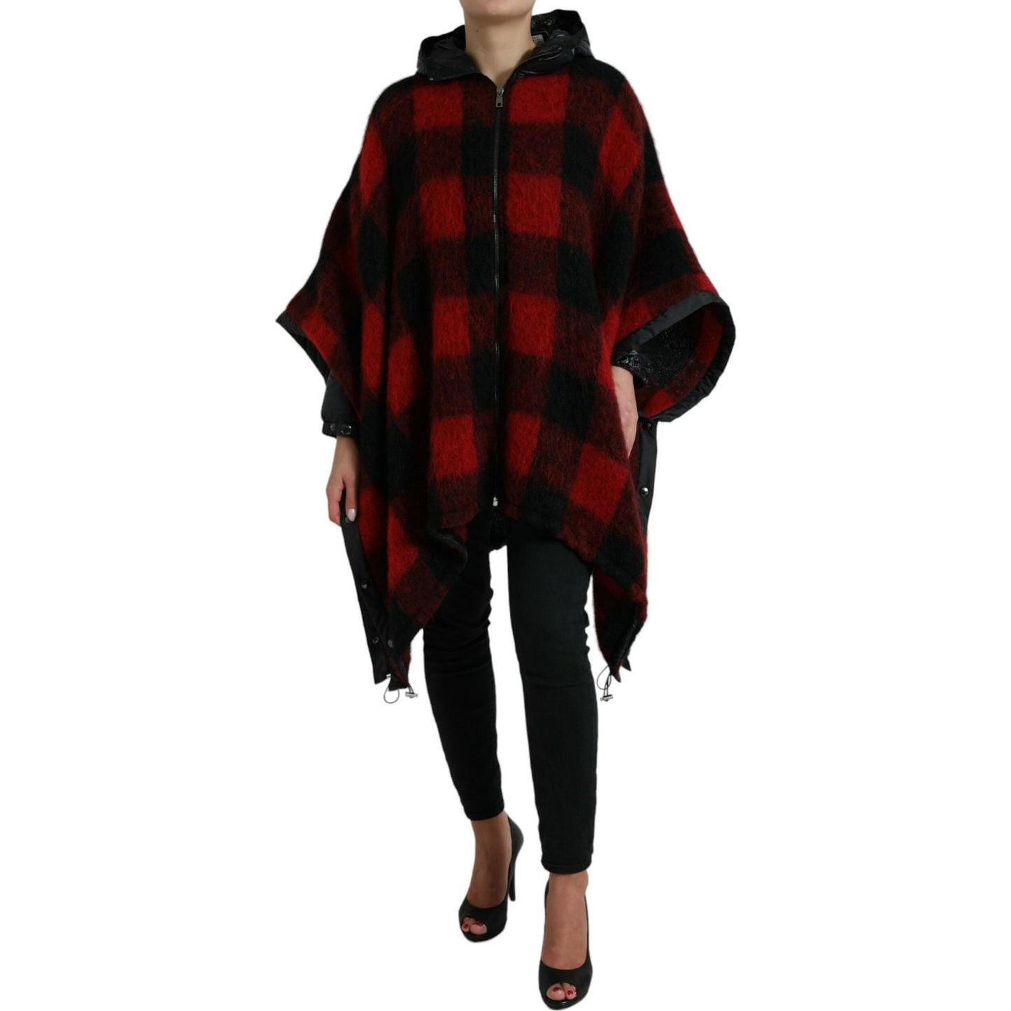 Dolce & Gabbana Elegant Buffalo Check Poncho Jacket Dolce & Gabbana