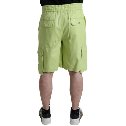 Dolce & Gabbana Light Green Cotton Men Cargo Bermuda Shorts