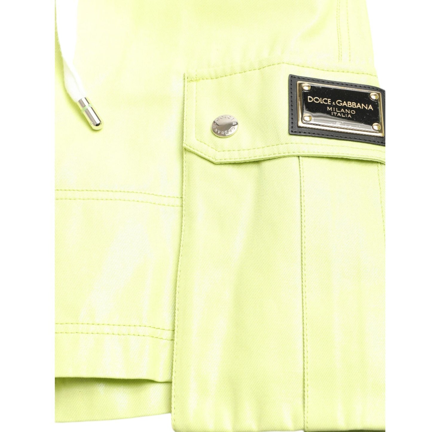 Dolce & Gabbana Light Green Cotton Men Cargo Bermuda Shorts