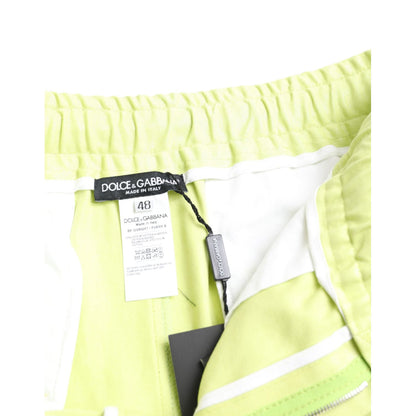 Dolce & Gabbana Light Green Cotton Men Cargo Bermuda Shorts