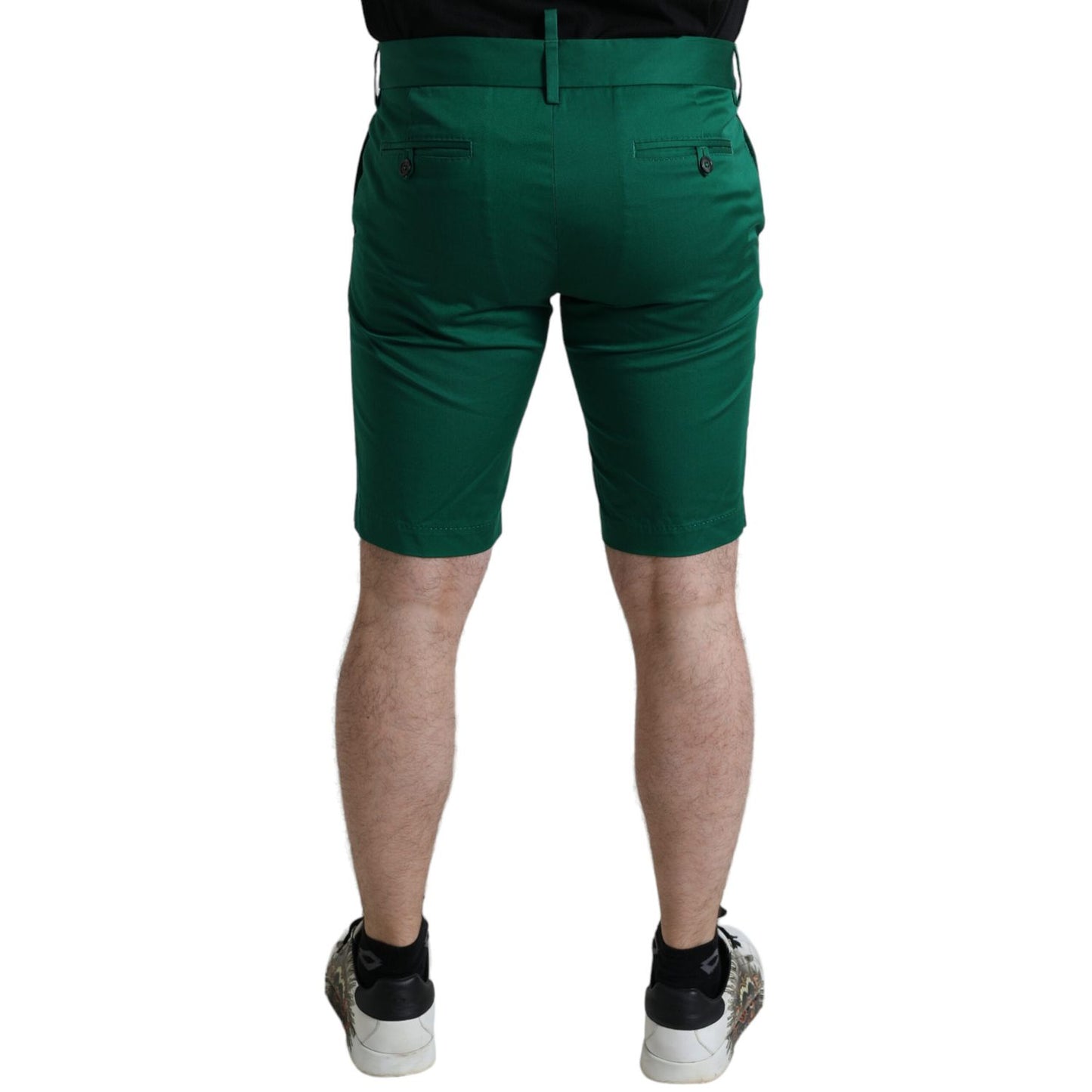 Dolce & Gabbana Deep Green Cotton Stretch Men Bermuda Shorts