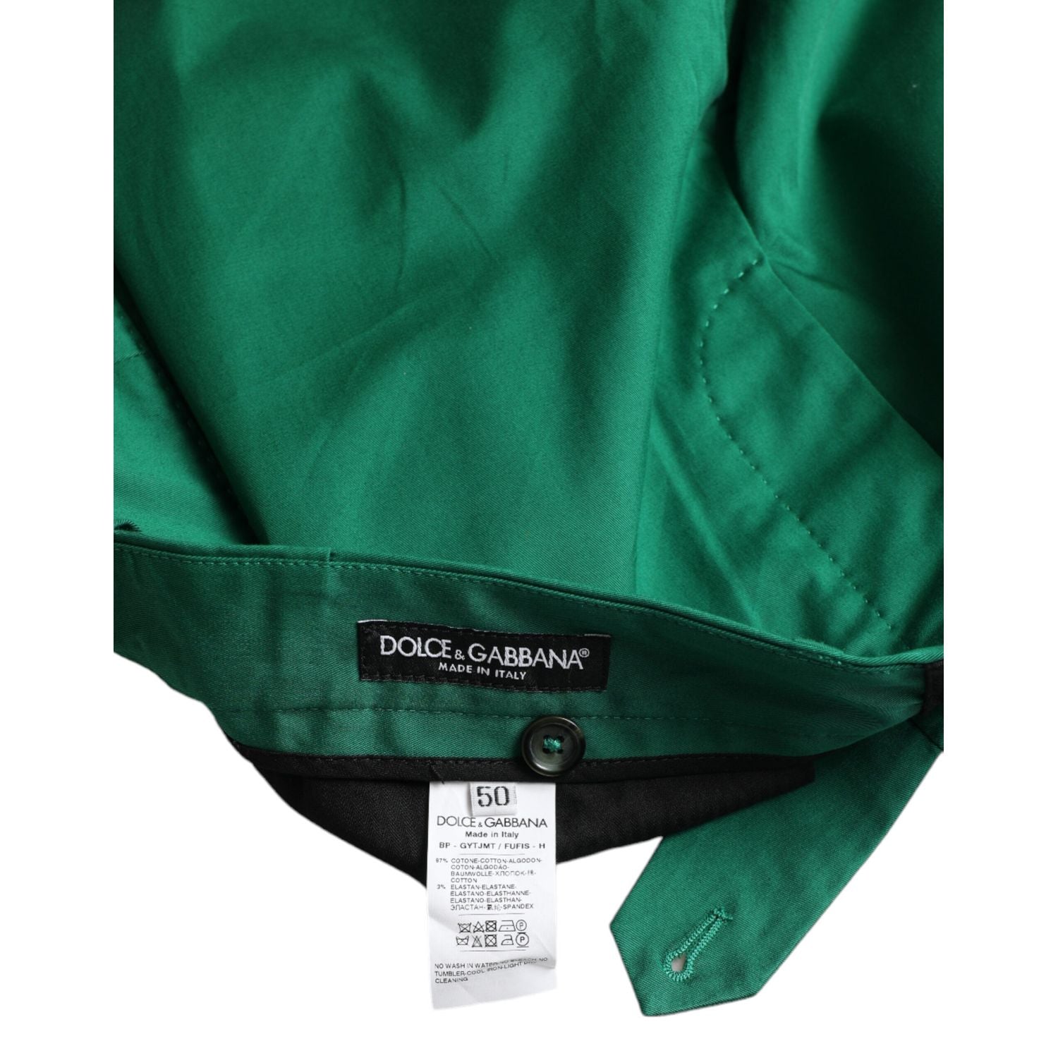 Dolce & Gabbana Deep Green Cotton Stretch Men Bermuda Shorts