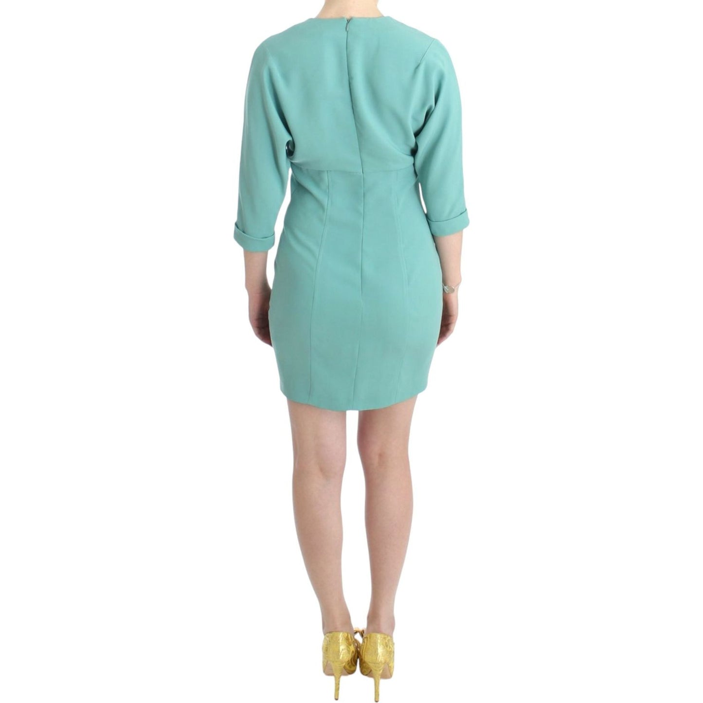 Costume National Green 3/4 sleeved sheath dress