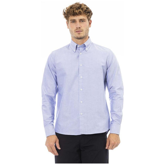 Baldinini Trend Blue Cotton Men Shirt Baldinini Trend